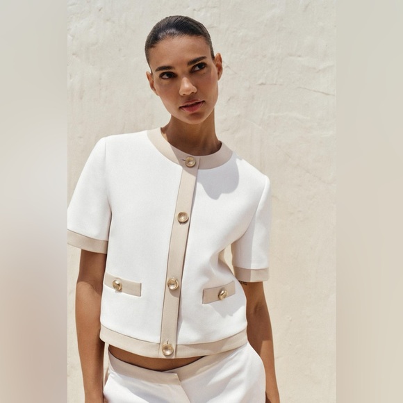 Zara Jackets & Blazers - ZARA Short Sleeve Combination Contrast Blazer | Small, New